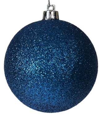 Куля пластик, декор глітер, колір синій, D-30, Синій